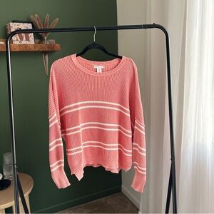 Sincerely Jules Coral Striped Sweater